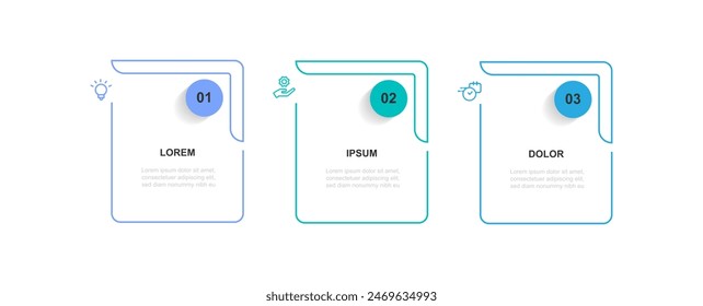 Design template infographic vector element with 3 step process or option suitable for workflow, web presentation and business information