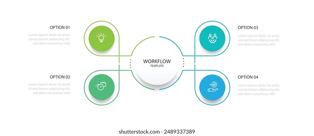 Design template infographic vector element with 4 step line process suitable for web presentation and business information
