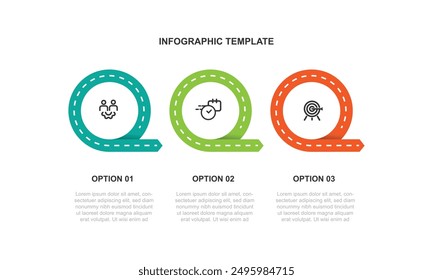 Design template infographic vector element with 3 step process or option suitable for web presentation and business information