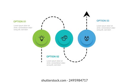 Design template infographic vector element with 3 step process or option suitable for web presentation and business information