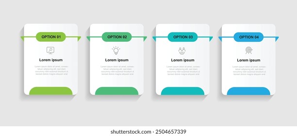 Design template infographic vector element with 4 step process suitable for web presentation and business information