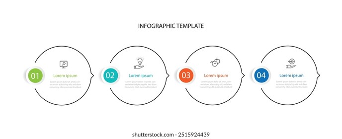 Design Template Infografik Vektorelement mit Icons und 4-Schritt-Prozess oder Option geeignet für Geschäftsinformationen und Web-Präsentation