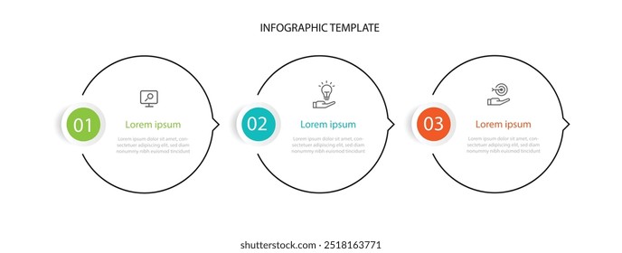 Design template infographic vector element with 3 step process suitable for business presentation and web information