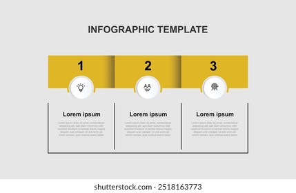 Design template infographic vector element with 3 step process suitable for business presentation and web information