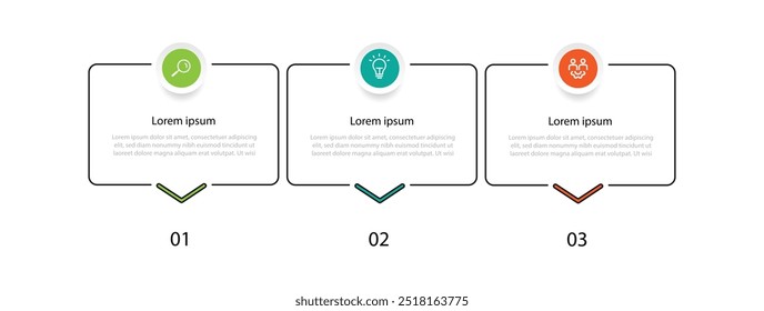 Design template infographic vector element with 3 step process suitable for business presentation and web information