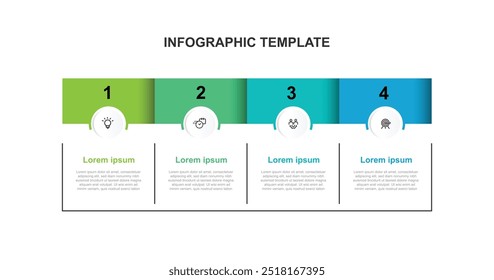 Design template infographic vector element with 4 step process suitable for business information and web presentation