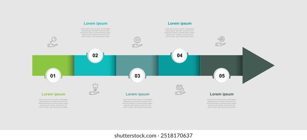 Design template infographic vector element with icons and 5 step process suitable for business information and web presentation