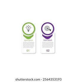 Design template infographic vector element with 2 step line process suitable for web 