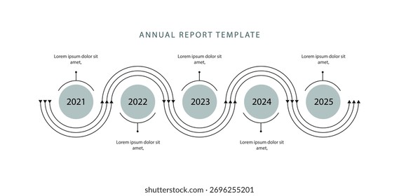 Elemento infográfico de vetor do modelo de design. Círculo e linhas de 5 etapas para informações de negócios, layout e apresentação do fluxo de trabalho 
