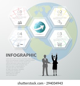 Design template Infographic. Vector illustration can be used for workflow layout, diagram, number options