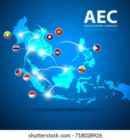 Design template infographics of Asean Economic Community