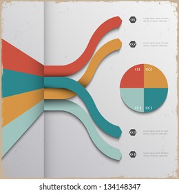Design template for infographics and website templates in grunge style. Vector EPS10
