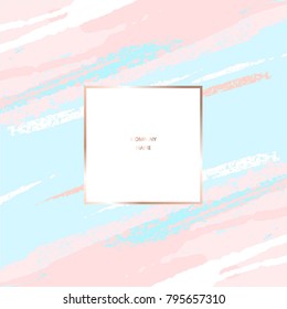 Design template. Invitation to a company event. Corporate card. Brush strokes in gentle pastel colors. 