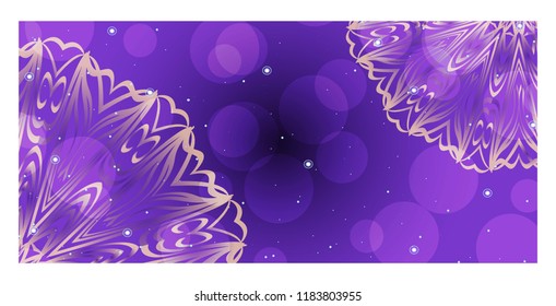 Design Template Invitations, Flyers for a Yoga Studio with Floral Mandala Pattern. Vector