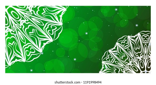 Design Template Invitations, Flyers for a Yoga Studio with Floral Mandala Pattern. Vector