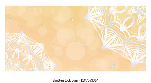 Design Template Invitations, Flyers for a Yoga Studio with Floral Mandala Pattern. Vector