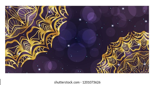 Design Template Invitations, Flyers for a Yoga Studio with Floral Mandala Pattern. Vector