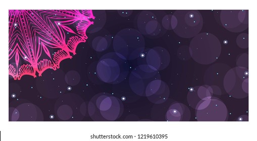 Design Template Invitations, Flyers for a Yoga Studio with Floral Mandala Pattern. Vector