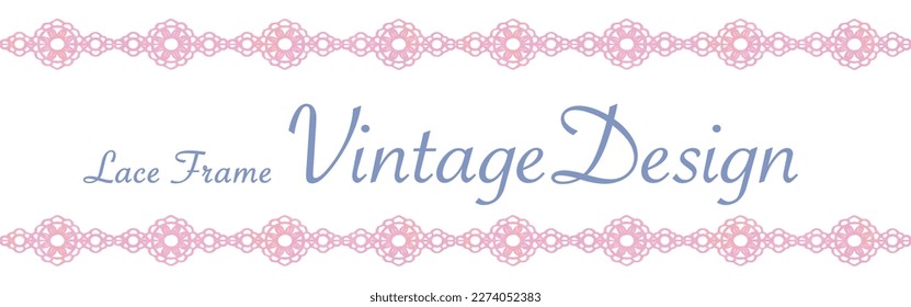 Design template with lace ribbon border. Watercolor. Vector illustration.