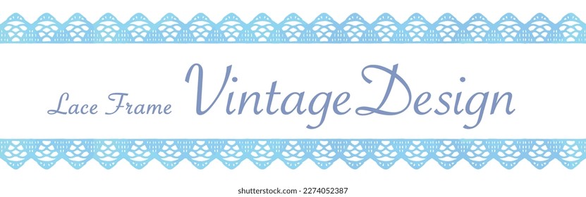 Design template with lace ribbon border. Watercolor. Vector illustration.