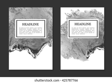 Design template with liquid metal texture for book cover, poster, flyer, banner, annual report. Size A4. Vector illustration.