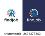 design template looking for a partner, vector design logo looking for a business partner, logo find a business partner. vector logo design magnifying glass and person	