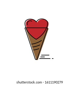 Design Template Love Ice Cream Icon
