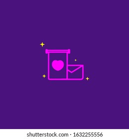 design template for love letter icons on valentine's day