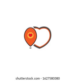 design template love location icon
