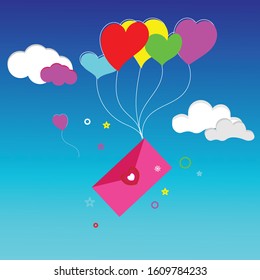 design template for love message icons suitable on valentine's day