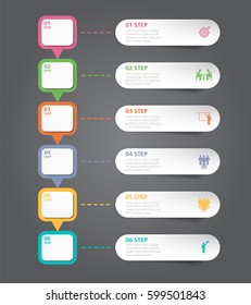 Design template and marketing icons can be used for infographic. Business concept with 6 options, steps or processes. Vector workflow layout