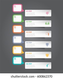 Design template and marketing icons can be used for infographic. Business concept with 6 options, steps or processes. Vector workflow layout