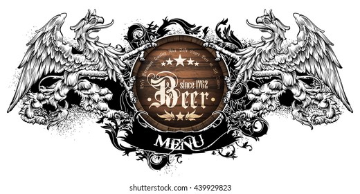 design template menu beer restaurant 