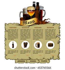 design template menu beer restaurant