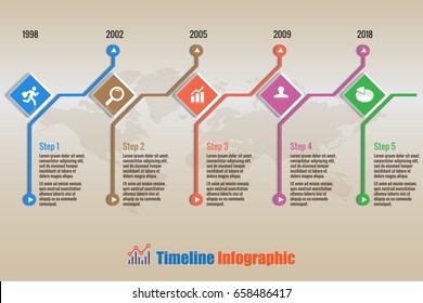 Design template, modern business timeline infographic. Vector illustration