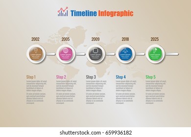 Design Template Modern Business Timeline Infographic Stock Vector ...