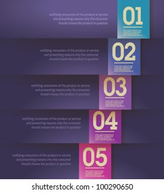 Design template - Modern, clean, fully editable / can be used for infographics / numbered banners / horizontal violet cutout lines  / graphic or website layout vector