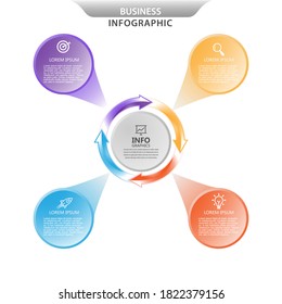 Plantilla de diseño, plantilla de proceso Infografía moderna. Ilustración del vector