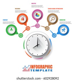 Design template, Modern Infographic process template. Vector illustration