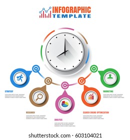 Design template, Modern Infographic process template. Vector illustration