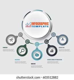 Design template, Modern Infographic process template. Vector illustration