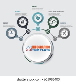 Design template, Modern Infographic process timeline. Vector illustration