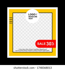 Design template. Modern promotion square web banner for social media mobile apps