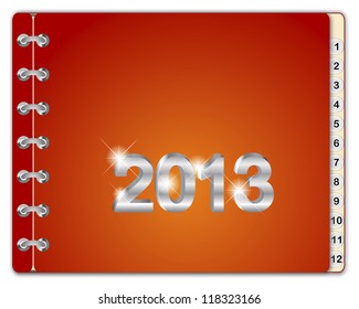 Design template monthly diary for 2013 or the calendar. EPS 10. Vector illustration.