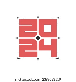 Design template for new 2024 year text. Vector illustration