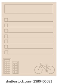 Design template note planner vintage
