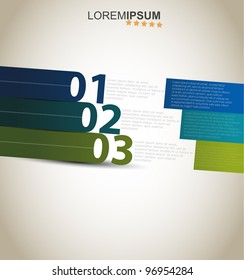 Diseñar banners numerados de plantilla.