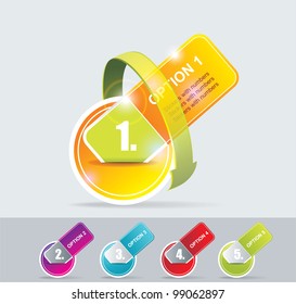 Design template numbered banners with glass arrow.