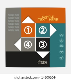 Design template with numbered banners for graphic or website