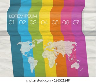 Design template numbered banners. Rainbow infographics